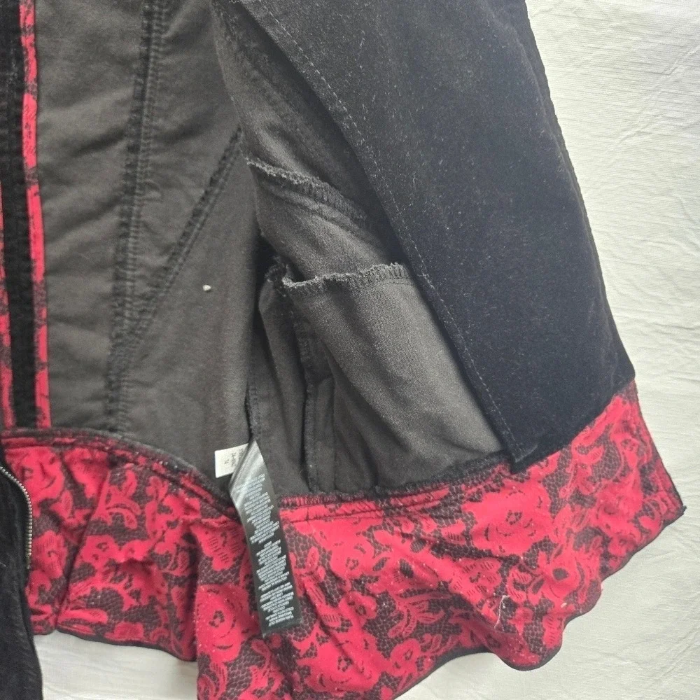 White House Black Market Velvet Moto Jacket Size 4‎ Goth Witchy